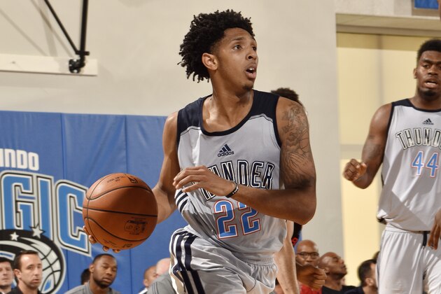 ORLANDO, FL - JULY 3: Cameron Payne #22 of Oklahoma City Thunder drives to the basket during the game against the Los Angeles Clippers during the 2016 NBA Orlando Summer League on July 3, 2016 at Amway Center in Orlando, Florida. NOTE TO USER: User expressly acknowledges and agrees that, by downloading and or using this photograph, User is consenting to the terms and conditions of the Getty Images License Agreement. Mandatory Copyright Notice: Copyright 2016 NBAE  (Photo by Fernando Medina/NBAE via Getty Images)