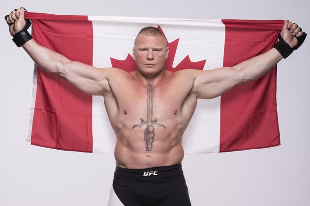 LAS VEGAS, NV - JULY 05:  Brock Lesnar of Canada poses for a portrait during a UFC photo session at the Monte Carlo Resort and Casino on July 5, 2016 in Las Vegas, Nevada. (Photo by Jeff Bottari/Zuffa LLC/Zuffa LLC via Getty Images)