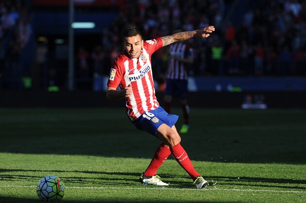 MADRID, SPAIN - APRIL 17:  Angel Correa of Club Atletico de Madrid in action during the La Liga match between Club Atletico de Madrid and Granada CF at Vicente Calderon Stadium on April 17, 2016 in Madrid, Spain.  (Photo by Denis Doyle/Getty Images)