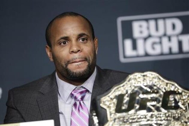 Daniel Cormier attends a UFC 200 mixed martial arts news conference, Wednesday, July 6, 2016, in Las Vegas. Cormier is scheduled to fight Jon Jones in a light heavyweight championship fight at UFC 200 on Saturday. (AP Photo/John Locher)