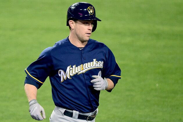 LOS ANGELES, CA - JUNE 16:  Aaron Hill #9 of the Milwaukee Brewers reacts to his homerun to take a 4-3 lead over the Los Angeles Dodgers during the fifth inning at Dodger Stadium on June 16, 2016 in Los Angeles, California.  (Photo by Harry How/Getty Images)