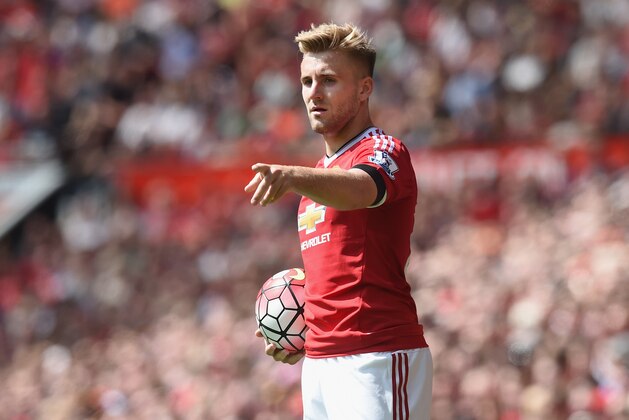 MANCHESTER, ENGLAND - AUGUST 08:  Luke Shaw of Manchester United in action during the Barclays Premier League match between Manchester United and and Tottingham Hotspur at Old Trafford, Manchester.  (Photo by Michael Regan/Getty Images)