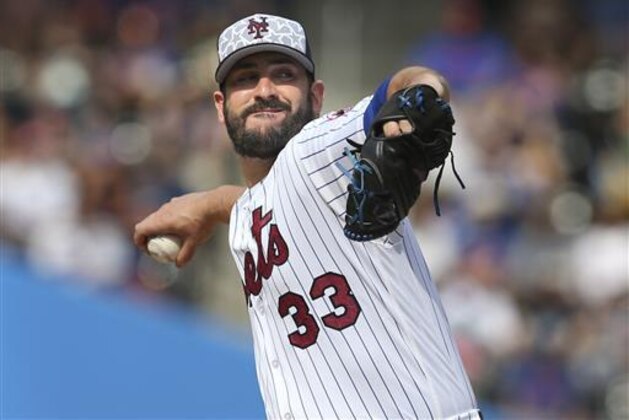 New York Mets starting pitcher Matt Harvey throws during the second inning of the baseball game against the Miami Marlins, Monday, July 4, 2016 in New York. (AP Photo/Seth Wenig)