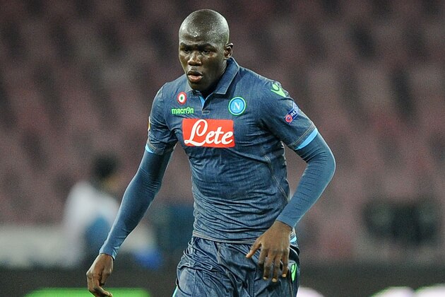 NAPLES, ITALY - DECEMBER 11:  NAPLES, ITALY - DECEMBER 11 : Kalidou Koulibaly of Napoli in action during the UEFA Europa League football match between SSC Napoli and SK Slovan Bratislava at the San Paolo Stadium on December 11, 2014 in Naples, Italy. (Photo by Francesco Pecoraro/Getty Images)