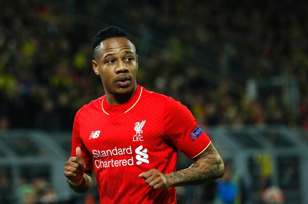 Liverpool's defender Nathaniel Clyne is seen during the UEFA Europe League quarter-final, first-leg football match Borussia Dortmund vs Liverpool FC in Dortmund, western Germany on April 7, 2016.
The match ended with a 1-1 draw. / AFP / ODD ANDERSEN        (Photo credit should read ODD ANDERSEN/AFP/Getty Images)