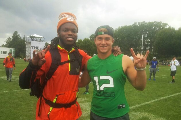 University of Texas sophomore linebacker Malik Jefferson and 2017 quarterback commit Sam Ehlinger are expected to be teammates next year. For now, Jefferson was a camp counselor, and Ehlinger was one of 166 athletes competing at The Opening in Beaverton, Oregon, last week.