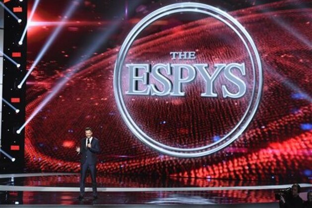 Presenter Joel McHale speaks onstage at the ESPY Awards at the Microsoft Theater on Wednesday, July 15, 2015, in Los Angeles. (Photo by Chris Pizzello/Invision/AP)