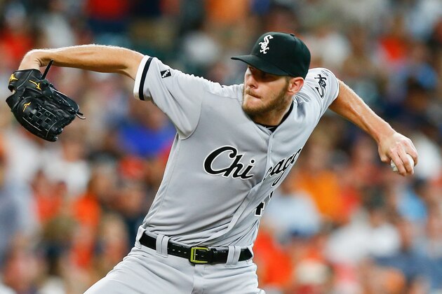 HOUSTON, TX - JULY 02:  Chris Sale #49 of the Chicago White Sox pitches in the first inning against the Houston Astros at Minute Maid Park on July 2, 2016 in Houston, Texas.  (Photo by Bob Levey/Getty Images)