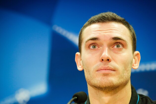 FC Barcelona's Belgian defender Thomas Vermaelen sits during a press conference at the Sports Center FC Barcelona Joan Gamper in Sant Joan Despi, near Barcelona on November 3, 2015 on the eve of the UEFA Champions League Group E football match between FC Barcelona and Bate Borisov.  / AFP / PAU BARRENA        (Photo credit should read PAU BARRENA/AFP/Getty Images)