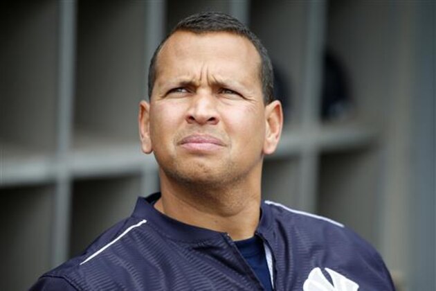 New York Yankees designated hitter Alex Rodriguez (13) watches batting practice before a baseball game against the Chicago White Sox in Chicago, Monday, July 4, 2016. (AP Photo/Jeff Haynes)