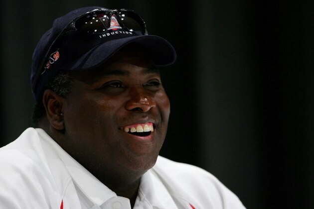 COOPERSTOWN, NY - JULY 28:  Inductee Tony Gwynn speaks to the media during the Baseball Hall of Fame Inductees press conference held at Cooperstown Central School July 28, 2007 in Cooperstown, New York.  (Photo by Chris McGrath/Getty Images)