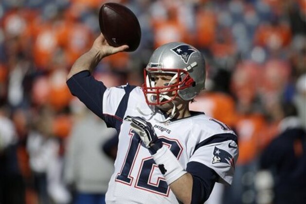 New England Patriots quarterback Tom Brady warms up before the NFL football AFC Championship game between the Denver Broncos and the New England Patriots, Sunday, Jan. 24, 2016, in Denver. (AP Photo/Chris Carlson)
