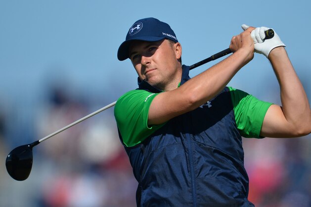 US golfer Jordan Spieth watches his drive from the 6th tee during his first round on the opening day of the 2016 British Open Golf Championship at Royal Troon in Scotland on July 14, 2016.
All eyes were on golf's so-called 'Big Four' as the 145th British Open started in beautiful early morning sunshine at Royal Troon on Scotland's west coast on Thursday. / AFP / GLYN KIRK / RESTRICTED TO EDITORIAL USE        (Photo credit should read GLYN KIRK/AFP/Getty Images)