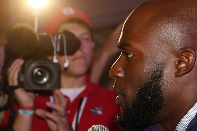 Jul 14, 2016; Hoover, AL, USA; LSU player Leonard Fournette speaks to media during SEC media day at Hyatt Regency Birmingham-The Wynfrey Hotel. Mandatory Credit: Butch Dill-USA TODAY Sports