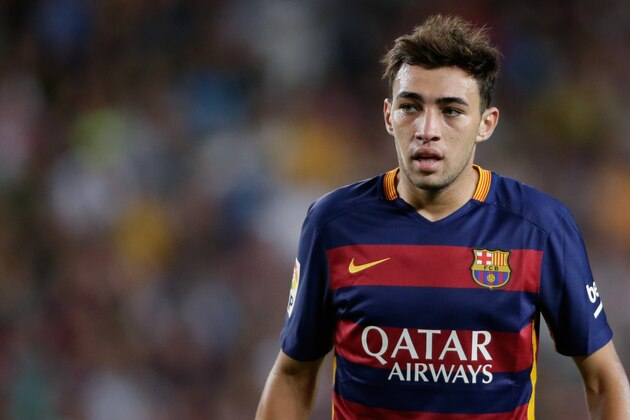 Munir El Haddadi of FC Barcelona during the Primera Division match between FC Barcelona and Levante UD on September 20, 2015 at Camp Nou stadium in Barcelona, Spain.(Photo by VI Images via Getty Images)