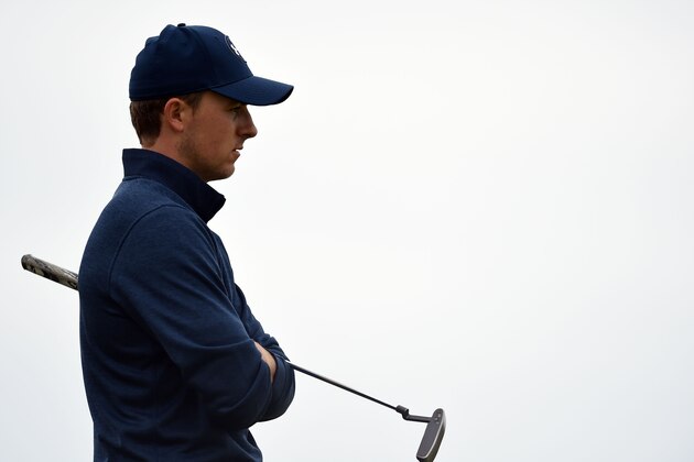 US golfer Jordan Spieth waits on the 2nd green during his second round on day two of the 2016 British Open Golf Championship at Royal Troon in Scotland on July 15, 2016.
The second round got underway on Friday morning, with expectations for far more trying conditions at Royal Troon. / AFP / GLYN KIRK / RESTRICTED TO EDITORIAL USE        (Photo credit should read GLYN KIRK/AFP/Getty Images)