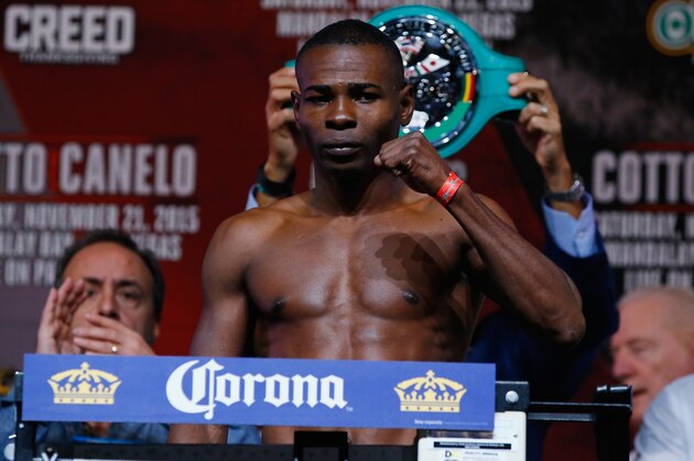 LAS VEGAS, NV - NOVEMBER 20:  Guillermo Rigondeaux poses on the scale for his Super Bantamweight bout against Drian Francisco  on November 21 in Las Vegas.  (Photo by Al Bello/Getty Images)
