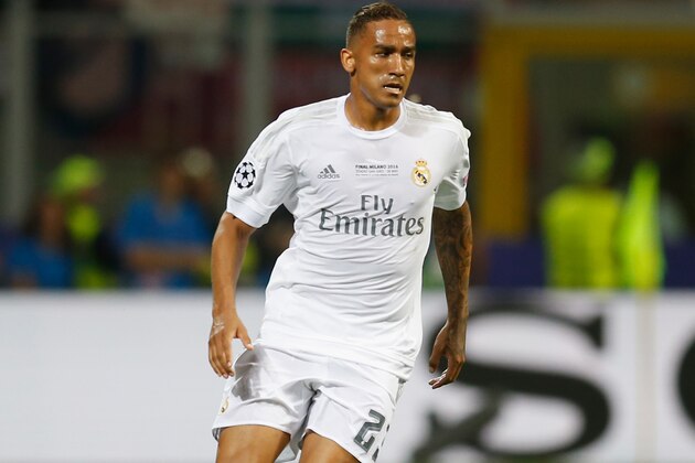 MILAN, ITALY - MAY 28:  Danilo of Real Madrid runs with the ball during the Champions League final match between Real Madrid and Club Atletico de Madrid at Stadio Giuseppe Meazza on May 28, 2016 in Milan, Italy.  (Photo by Boris Streubel/Getty Images)
