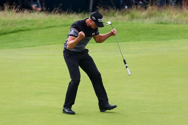 TROON, SCOTLAND - JULY 17:  Henrik Stenson of Sweden celebrates victory after the winning putt during the final round on day four of the 145th Open Championship at Royal Troon on July 17, 2016 in Troon, Scotland. Henrik Stenson of Sweden finished 20 under for the tournament to claim the Open Championship.  (Photo by Matthew Lewis/Getty Images)