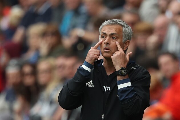 WIGAN, ENGLAND - JULY 16: Jose Mourinho the head coach / manager of Manchester United during the pre-season friendly between Wigan Athletic and Manchester United at JJB Stadium on July 16, 2016 in Wigan, England. (Photo by Matthew Ashton - AMA/Getty Images)