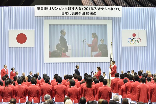 TOKYO, JAPAN - JULY 03:  Captain of the Japanese deligation Saori Yoshida attends the send-off event for the Japanese national team for Rio 2016 Olympics at Yoyogi National Gymnasium on July 3, 2016 in Tokyo, Japan.  (Photo by Atsushi Tomura/Getty Images)