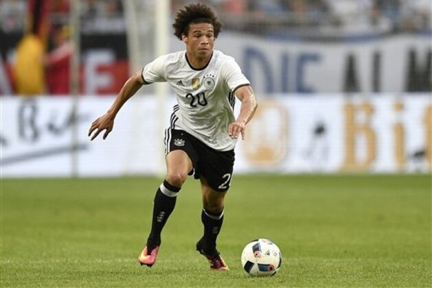 Germany’s Leroy Sane plays the ball during the international friendly soccer match between Germany and Hungary in Gelsenkirchen, Germany, Saturday, June 4, 2016. (AP Photo/Martin Meissner)