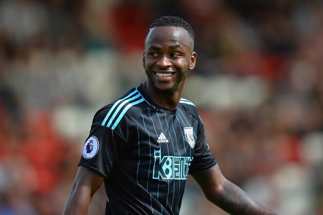 KIDDERMINSTER, ENGLAND - JULY 16:  Saido Berahino of West Bromwich Albion smiles after scoring their first goal during the Pre-Season Friendly match between Kidderminster Harriers and West Bromwich Albion at Aggborough Stadium on July 16, 2016 in Kidderminster, England.  (Photo by Tony Marshall/Getty Images)
