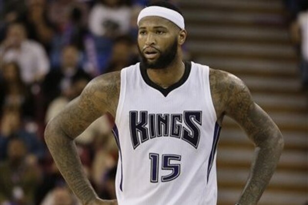 Sacramento Kings center DeMarcus Cousins during the second half of an NBA basketball game against the Utah Jazz, Sunday, March 13, 2016, in Sacramento, Calif.  The Jazz won 108-99. (AP Photo/Rich Pedroncelli)