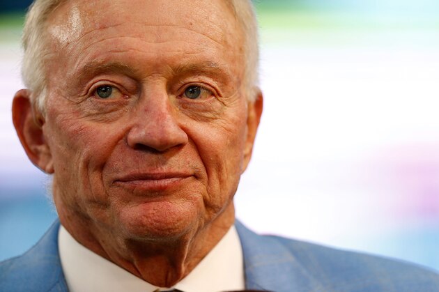 ARLINGTON, TX - AUGUST 28:  Owner Jerry Jones of the Dallas Cowboys is on the field before the start of the game against the Denver Broncos at AT&T Stadium on August 28, 2014 in Arlington, Texas.  (Photo by Tom Pennington/Getty Images)