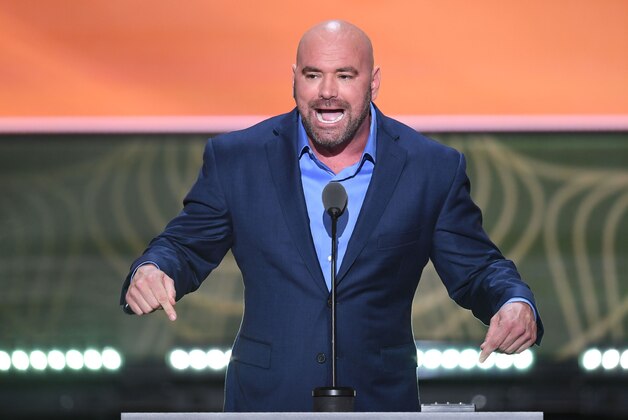 Dana White, President, Ultimate Fighting Championship, speaks during the second day of the Republican National Convention at the Quicken Loans Arena in Cleveland on July 19, 2016.
The Republican Party formally nominated Donald Trump for president of the United States. / AFP / JIM WATSON        (Photo credit should read JIM WATSON/AFP/Getty Images)
