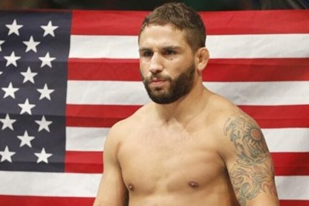 Chad Mendes before this fight against Conor McGregor at their interim featherweight title mixed martial arts bout at UFC 189 Saturday, July 11, 2015, in Las Vegas. (AP Photo/John Locher)