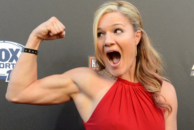 Sep 9, 2014; Los Angeles, CA, USA; Felice Herrig from Crystal Laker, IL arrives on the Red Carpet at Lure Nightclub for the premier of The Ultimate Fighter women in the newly formed women in the strawweight class. Mandatory Credit: Jayne Kamin-Oncea-USA TODAY Sports