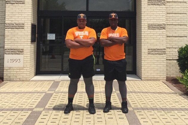 Virginia Beach twin defensive linemen Breyon (left) and Brandon Gaddy chose Tennessee this week.