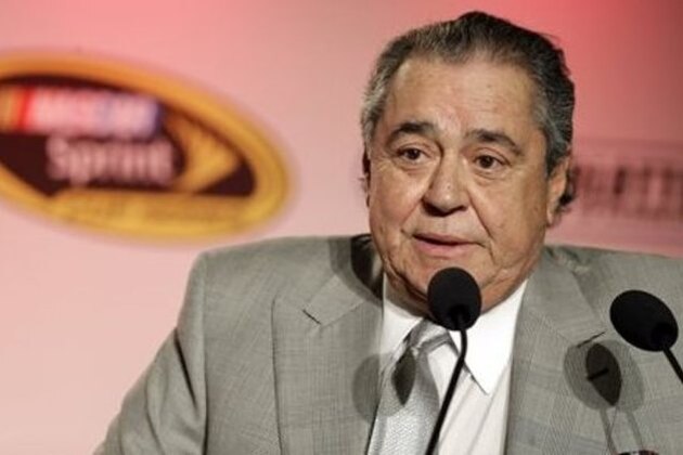 Team co-owner Felix Sabates speaks to the media during the NASCAR Charlotte Motor Speedway media tour in Charlotte, N.C., Thursday, Jan. 29, 2015. (AP Photo/Chuck Burton)