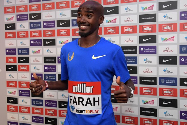 Jul 22, 2016; London, United Kingdom; Mo Farah (GBR) poses during London Anniversary Games press conference at the Grange Tower Bridge hotel. Mandatory Credit: Kirby Lee-USA TODAY Sports