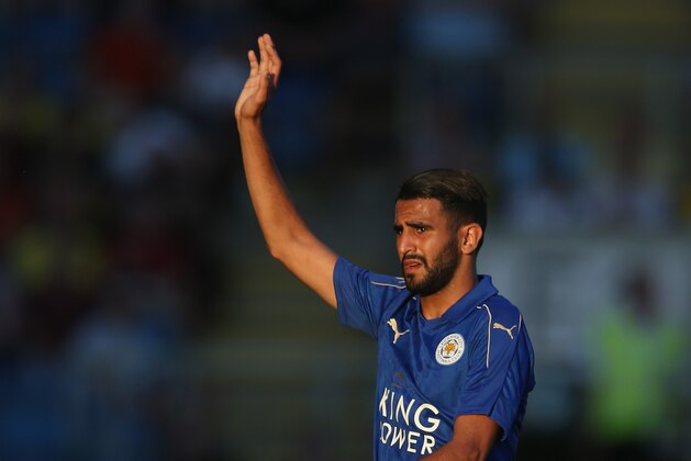 OXFORD, ENGLAND - JULY 19: Riyad Mahrez of Leicester City calls for the ball during the pre-season friendly between Oxford City and Leicester City at Kassam Stadium on July 19, 2016 in Oxford, England. (Photo by Steve Bardens/Getty Images)