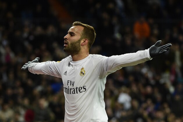 Real Madrid's forward Jese Rodriguez celebrates after scoring during the Spanish league football match Real Madrid CF vs Sevilla FC at the Santiago Bernabeu stadium in Madrid on March 20, 2016. / AFP / PIERRE-PHILIPPE MARCOU        (Photo credit should read PIERRE-PHILIPPE MARCOU/AFP/Getty Images)