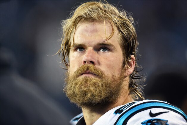 CHARLOTTE, NC - JANUARY 24:  Greg Olsen #88 of the Carolina Panthers looks on during the NFC Championship Game against the Arizona Cardinals at Bank of America Stadium on January 24, 2016 in Charlotte, North Carolina.  (Photo by Ronald C. Modra/Sports Imagery/Getty Images)
