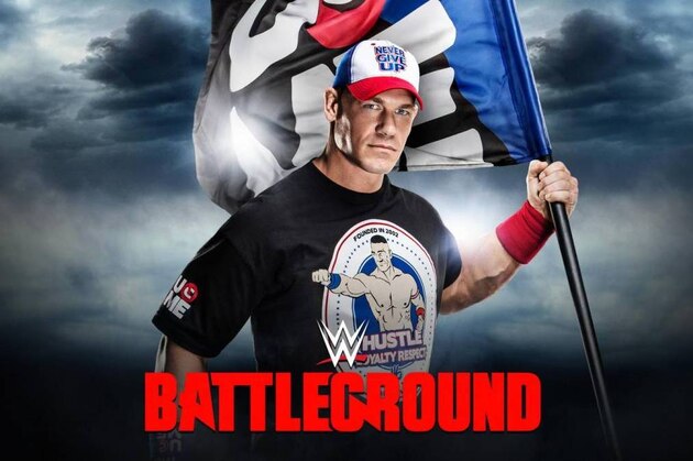 John Cena waving his flag proudly.