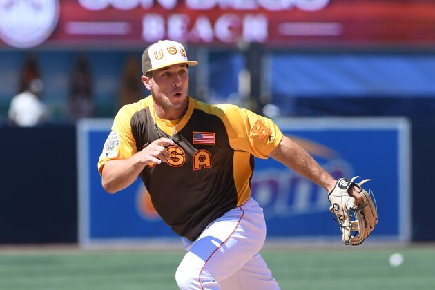 SAN DIEGO, CA - JULY 10:  Houston Astros prospect Alex Bregman #2 of Team USA fields during batting practice prior to the SiriusXM All-Star Futures Game at PETCO Park on July 10, 2016 in San Diego, California. The World Team defeated the U.S. Team 11-3.  (Photo by Mark Cunningham/MLB Photos via Getty Images)