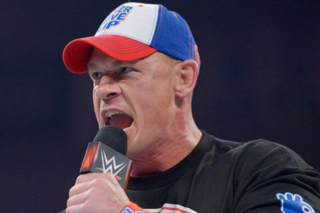 IMAGE DISTRIBUTED FOR WWE - WWE superstar John Cena makes a special appearance at WrestleMania 32 at AT&T Stadium on Sunday, April 3, 2016, in Arlington, Texas. (Brandon Wade/AP Images for WWE)
