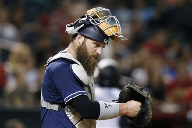San Diego Padres' Derek Norris punches his glove during the fifth inning of a baseball game against the Arizona Diamondbacks Friday, May 27, 2016, in Phoenix. The Padres defeated the Diamondbacks 10-3. (AP Photo/Ross D. Franklin) San Diego Padres' Derek Norris punches his glove during the fifth inning of a baseball game against the Arizona Diamondbacks Friday, May 27, 2016, in Phoenix. The Padres defeated the Diamondbacks 10-3. (AP Photo/Ross D. Franklin)