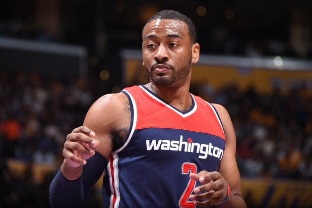 LOS ANGELES, CA - MARCH 27:  John Wall #2 of the Washington Wizards during the game against the Los Angeles Lakers on March 27, 2016 at STAPLES Center in Los Angeles, California. NOTE TO USER: User expressly acknowledges and agrees that, by downloading and/or using this Photograph, user is consenting to the terms and conditions of the Getty Images License Agreement. Mandatory Copyright Notice: Copyright 2016 NBAE (Photo by Andrew D. Bernstein/NBAE via Getty Images)