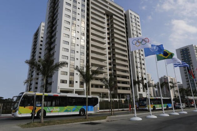 The Olympic Village stands ready in Rio de Janeiro, Brazil, Saturday, July 23, 2016. The brand new complex of residential towers are where nearly 11,000 athletes and some 6,000 coaches and other handlers will sleep, eat and train during the upcoming games, that will kickoff on Aug. 5(AP Photo/Leo Correa)