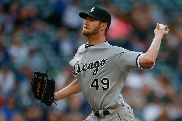 SEATTLE, WA - JULY 18:  Starting pitcher Chris Sale #49 of the Chicago White Sox pitches against the Seattle Mariners in the first inning at Safeco Field on July 18, 2016 in Seattle, Washington.  (Photo by Otto Greule Jr/Getty Images)