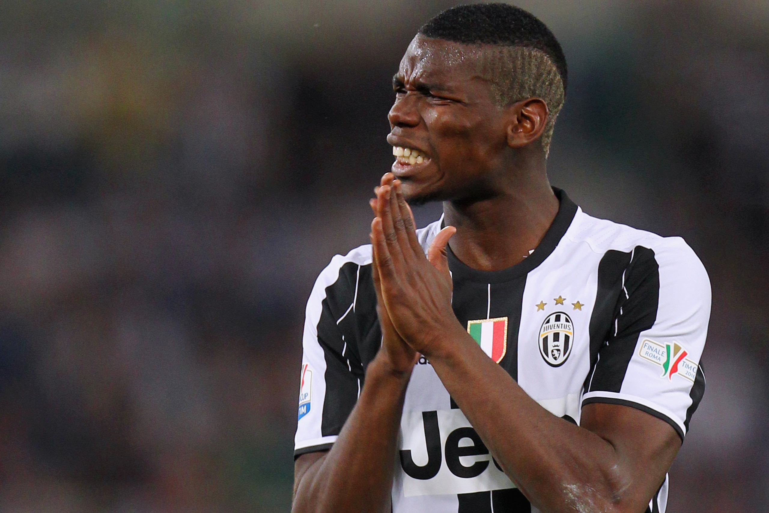 ROME, ITALY - MAY 21: Paul Pogba of Juventus FC reacts during the TIM Cup final match between AC Milan and Juventus FC at Stadio Olimpico on May 21, 2016 in Rome, Italy. (Photo by Paolo Bruno/Getty Images) ROME, ITALY - MAY 21: Paul Pogba of Juventus FC reacts during the TIM Cup final match between AC Milan and Juventus FC at Stadio Olimpico on May 21, 2016 in Rome, Italy. (Photo by Paolo Bruno/Getty Images)