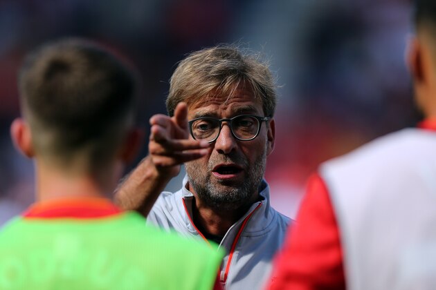 WIGAN, ENGLAND - JULY 17:  Jurgen Klopp manager of Liverpool during the Pre-Season Friendly match between Wigan Athletic and Liverpool at JJB Stadium on July 17, 2016 in Wigan, England.  (Photo by Nigel Roddis/Getty Images)