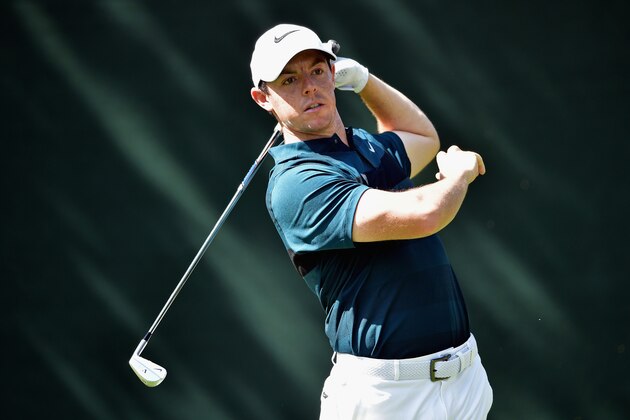 SPRINGFIELD, NJ - JULY 28:  Rory McIlroy of Northern Ireland plays a shot on the 16th hole during the first round of the 2016 PGA Championship at Baltusrol Golf Club on July 28, 2016 in Springfield, New Jersey.  (Photo by Stuart Franklin/Getty Images)
