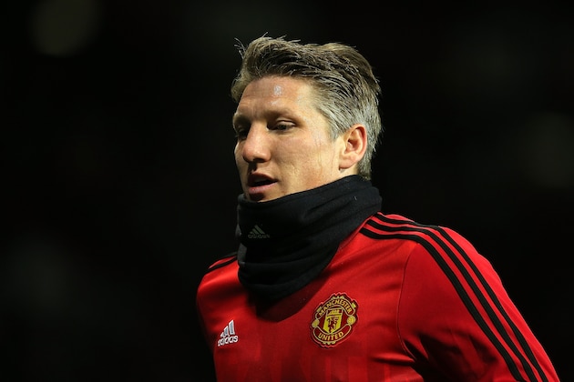 MANCHESTER, ENGLAND - MARCH 17:  Bastian Schweinsteiger of Manchester United warms up prior to the UEFA Europa League Round of 16 Second Leg match between Manchester United and Liverpool at Old Trafford on March 17, 2016 in Manchester, England.  (Photo by Matthew Ashton - AMA/Getty Images)