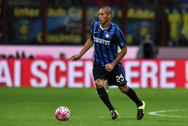 MILAN, ITALY - SEPTEMBER 23: Joao Miranda of Internazionale Milano in action during the Serie A match between FC Internazionale Milano and Hellas Verona FC at Stadio Giuseppe Meazza on September 23, 2015 in Milan, Italy.  (Photo by Tullio M. Puglia/Getty Images)